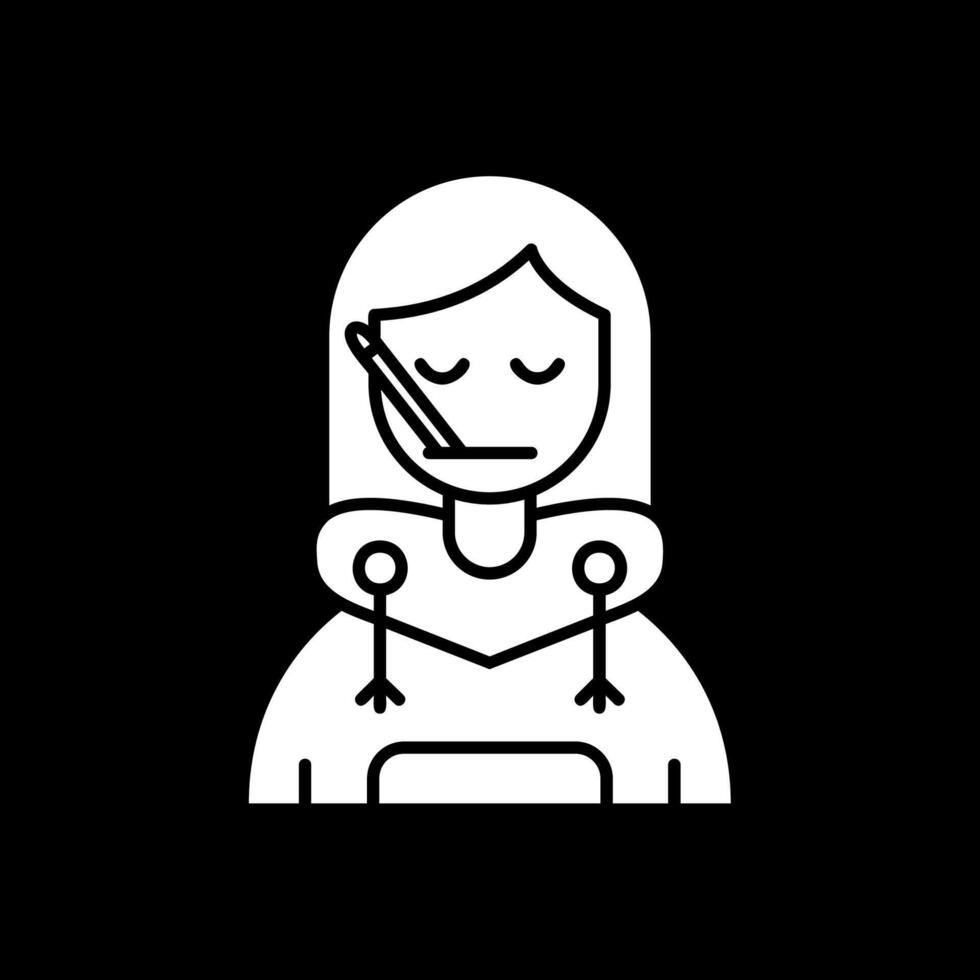 Sick Glyph Inverted Icon vector