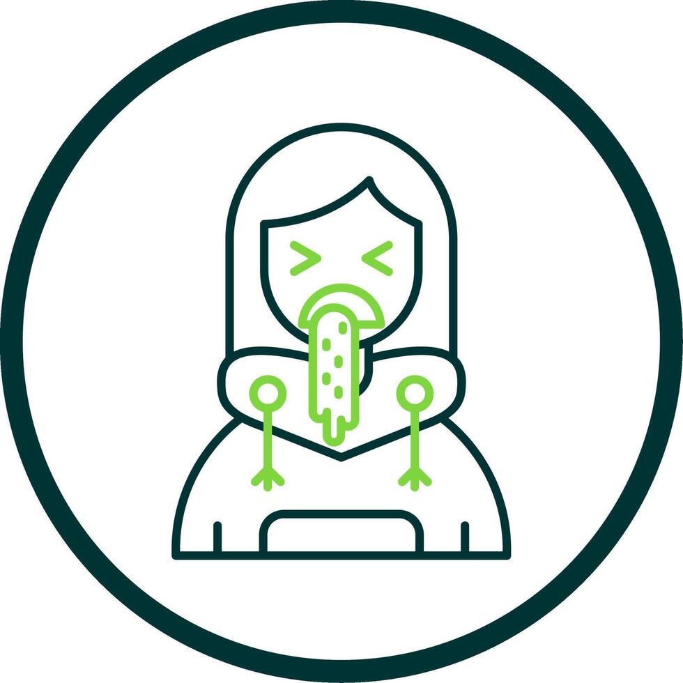 Vomit Line Circle Icon vector