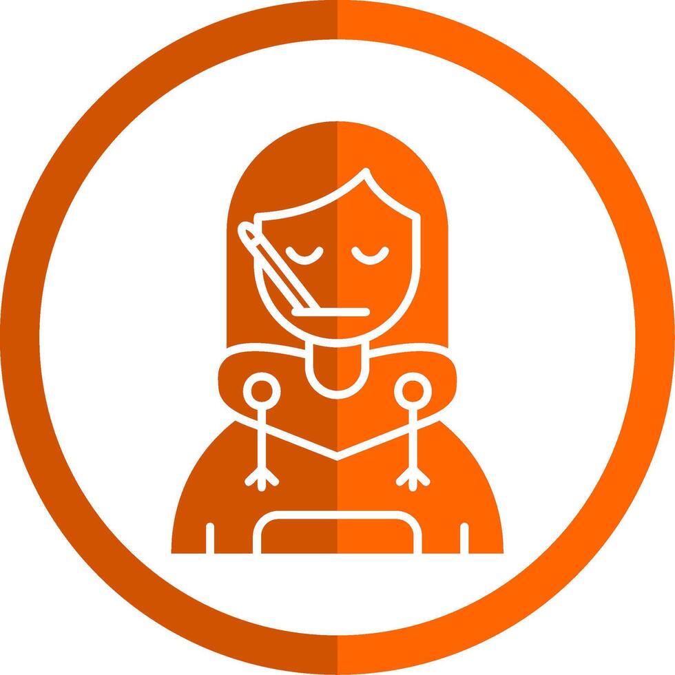 Sick Glyph Orange Circle Icon vector