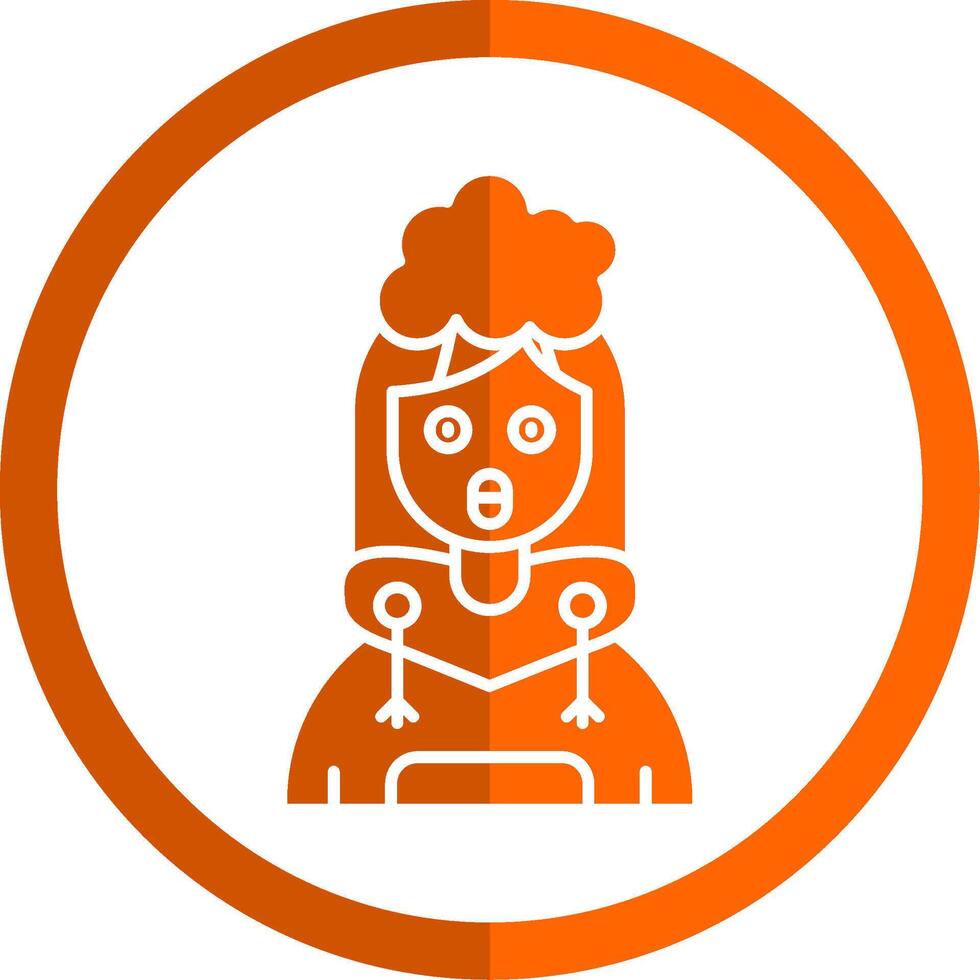 Exploding Glyph Orange Circle Icon vector