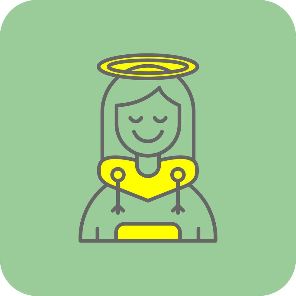 ángel lleno amarillo icono vector