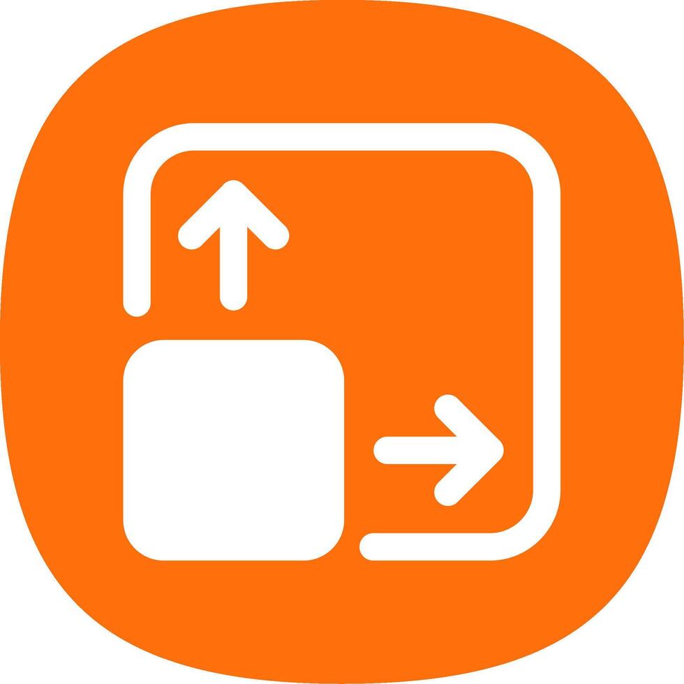 Expand Glyph Curve Icon vector