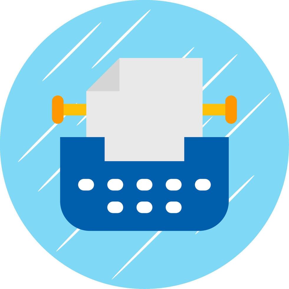 Typewriter Flat Blue Circle Icon vector