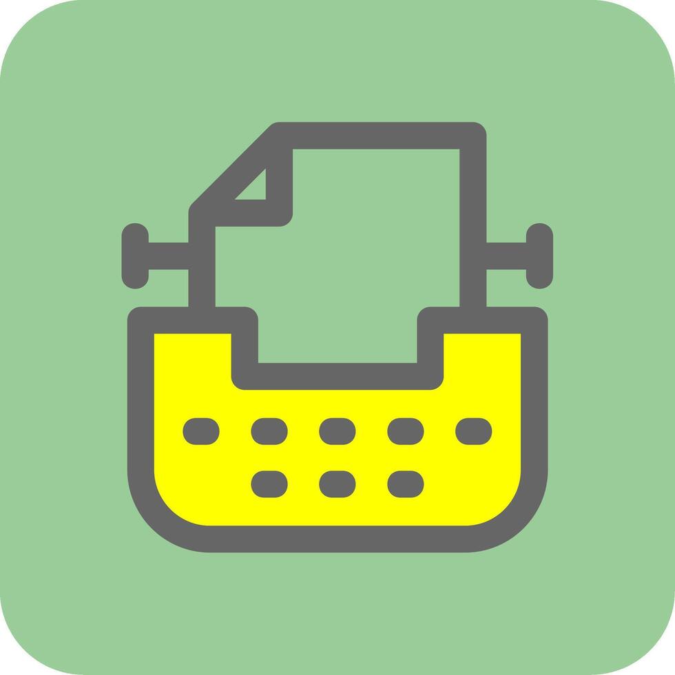 Typewriter Filled Yellow Icon vector
