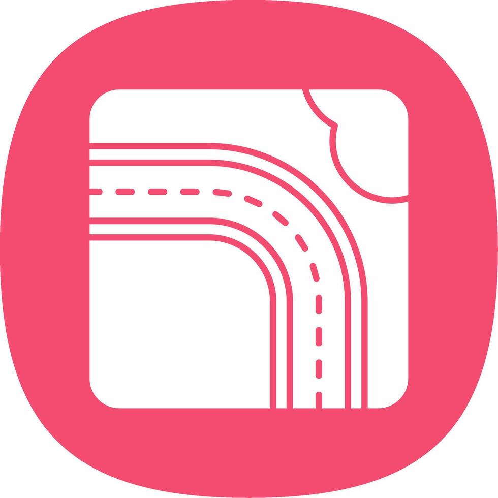 Highway Glyph Curve Icon vector