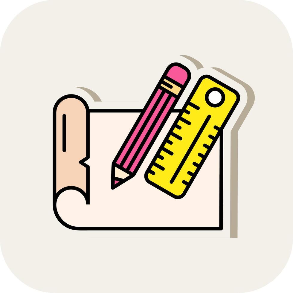 Draw Line Filled White Shadow Icon vector