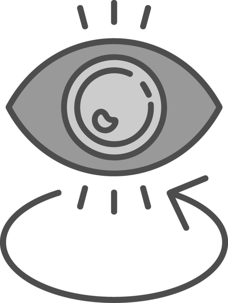 Eye Line Filled Greyscale Icon vector