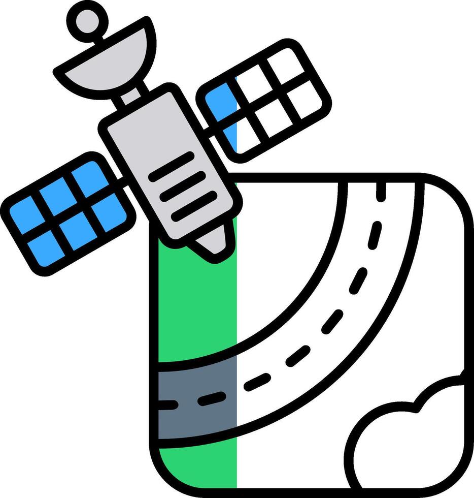 Gps Filled Half Cut Icon vector