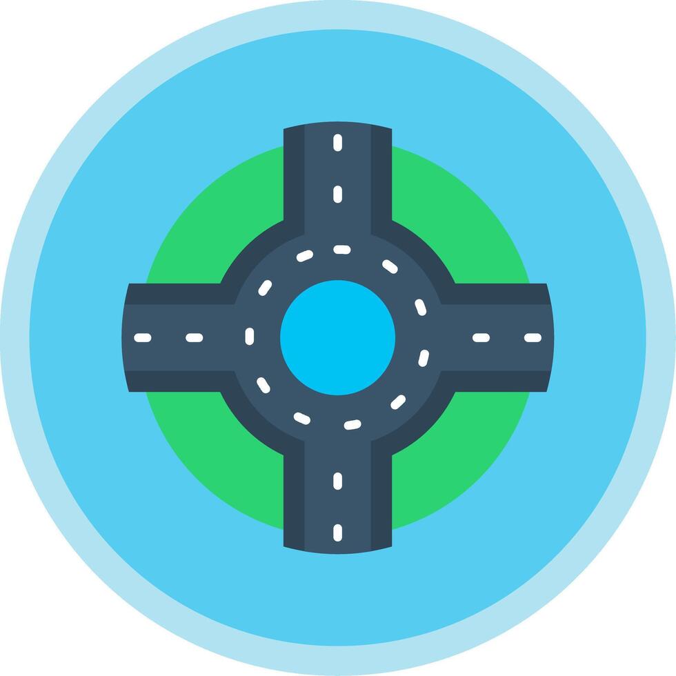 Roundabout Flat Multi Circle Icon vector