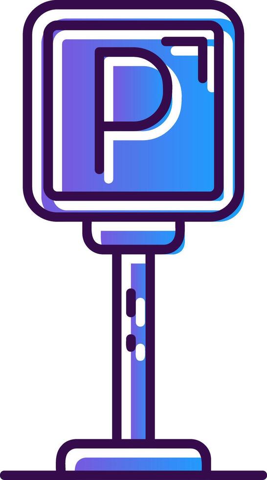 Parking Gradient Filled Icon vector