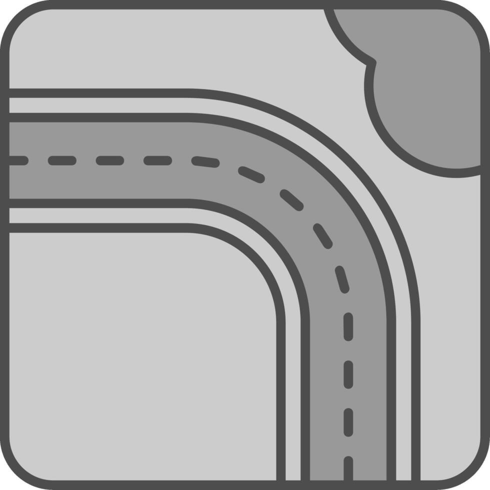 Highway Line Filled Greyscale Icon vector