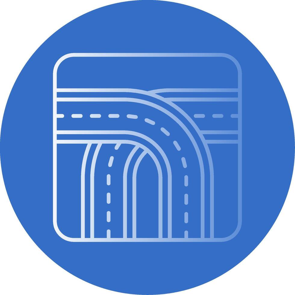 Crossing Gradient Line Circle Icon vector