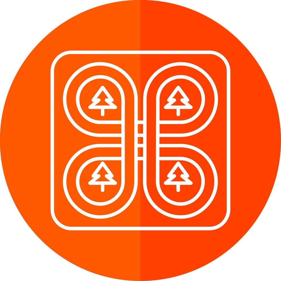 Overpass Line Red Circle Icon vector