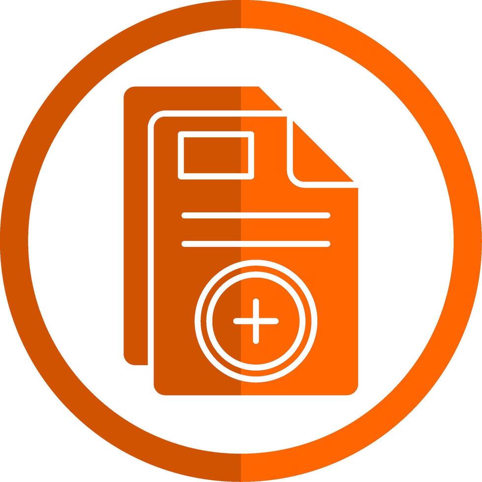 Add Glyph Orange Circle Icon vector