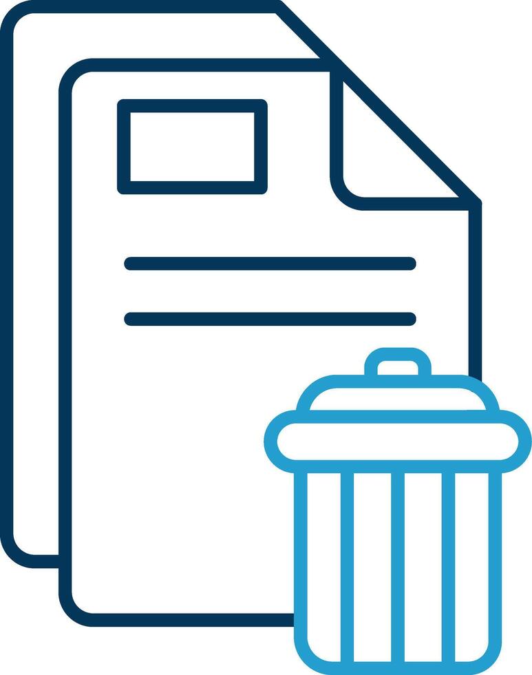 Delete Line Blue Two Color Icon vector