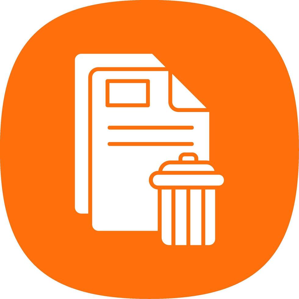 Delete Glyph Curve Icon vector