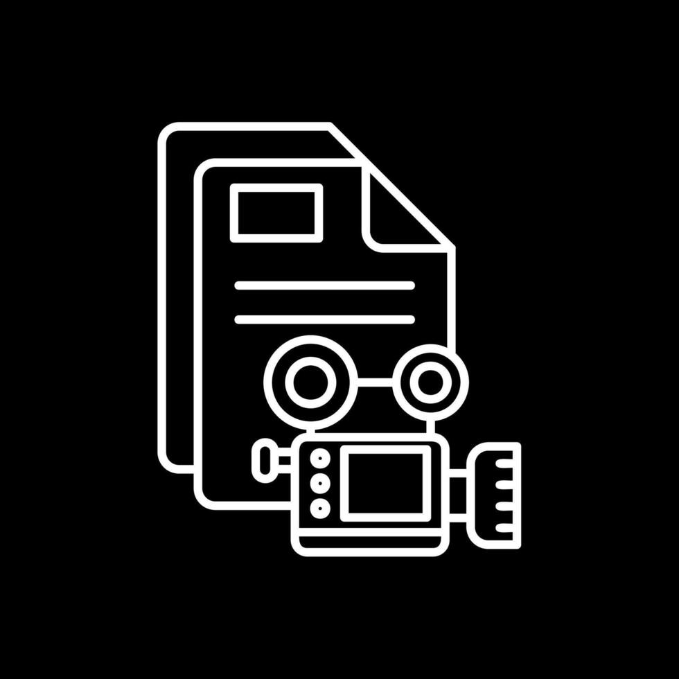 Video Line Inverted Icon vector