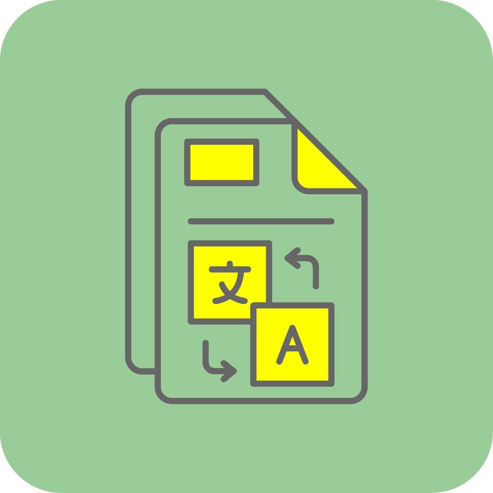Translate Filled Yellow Icon vector