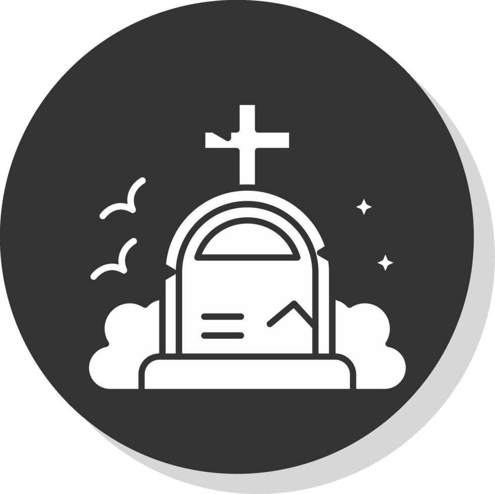 Grave Glyph Grey Circle Icon vector