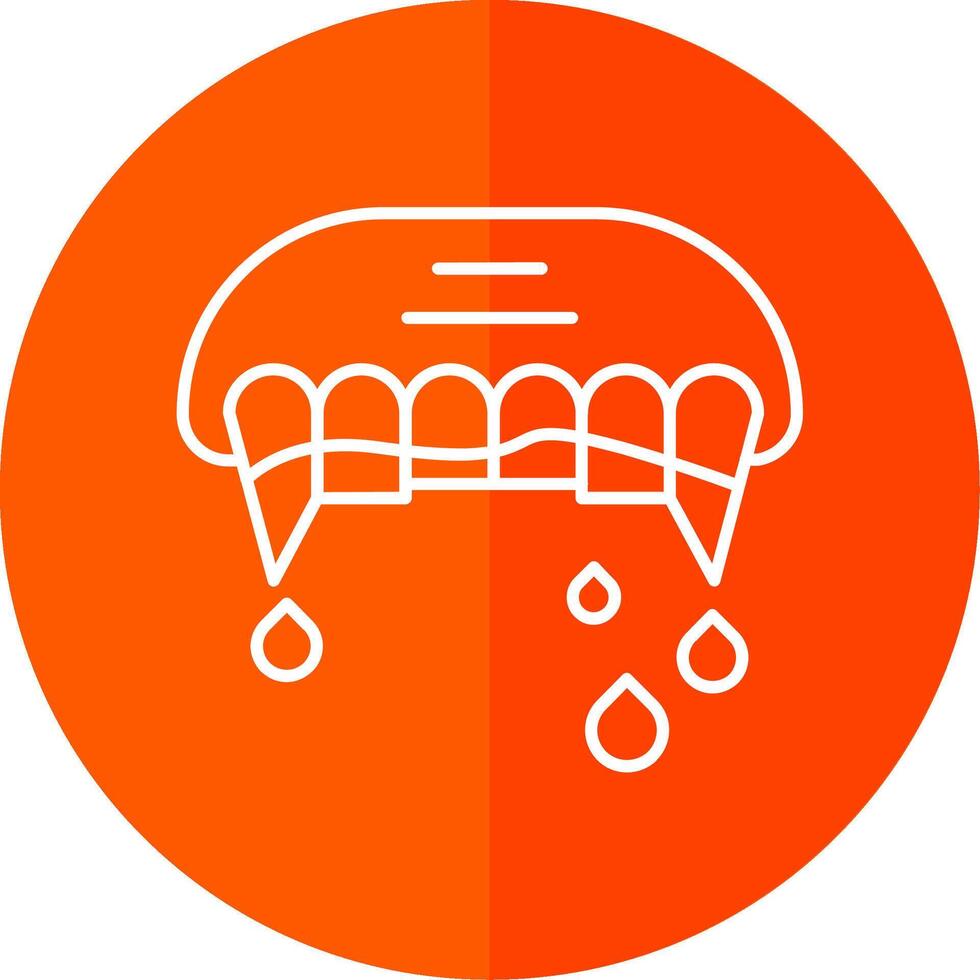 Teeth Line Red Circle Icon vector