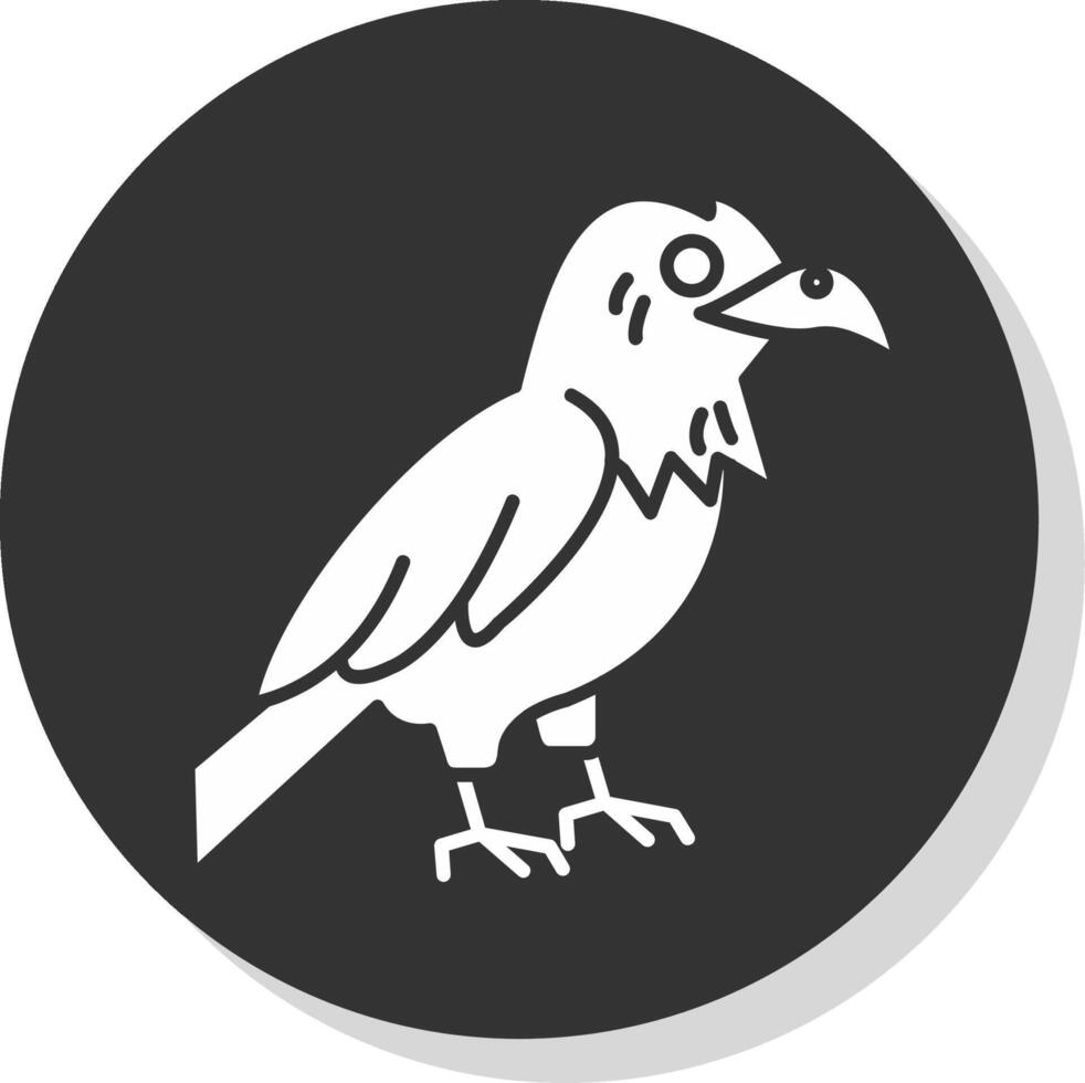 Raven Glyph Grey Circle Icon vector