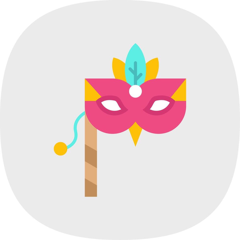 Mask Flat Curve Icon vector