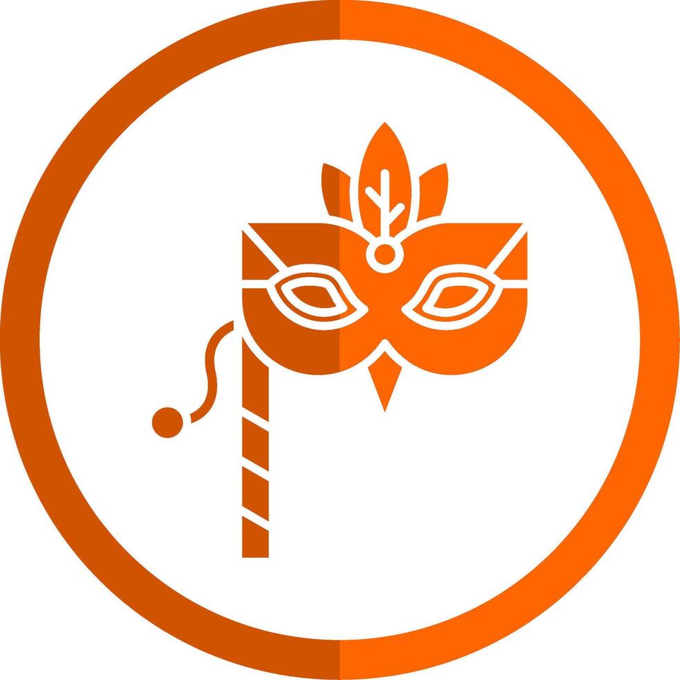 Mask Glyph Orange Circle Icon vector