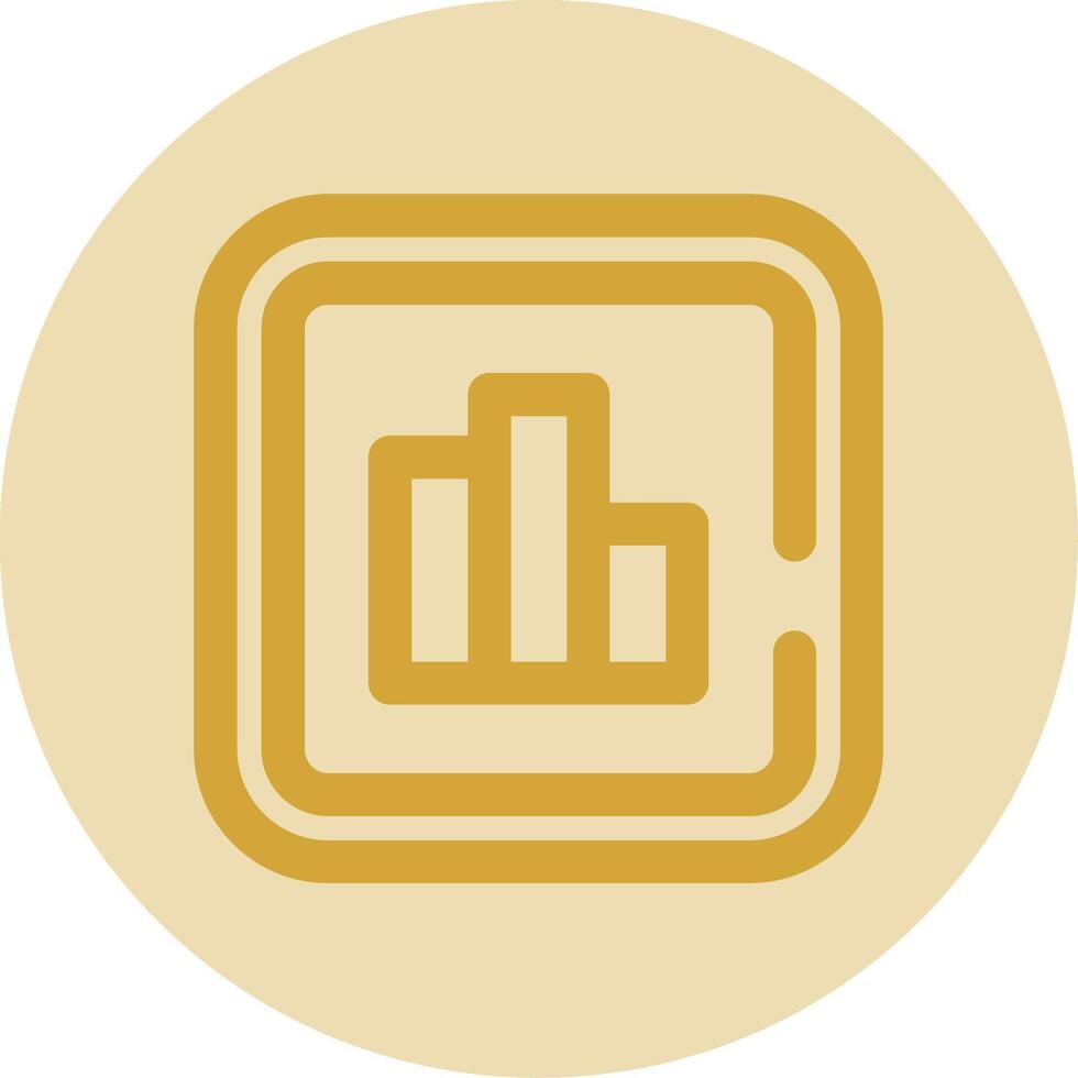 Statistics Line Yellow Circle Icon vector