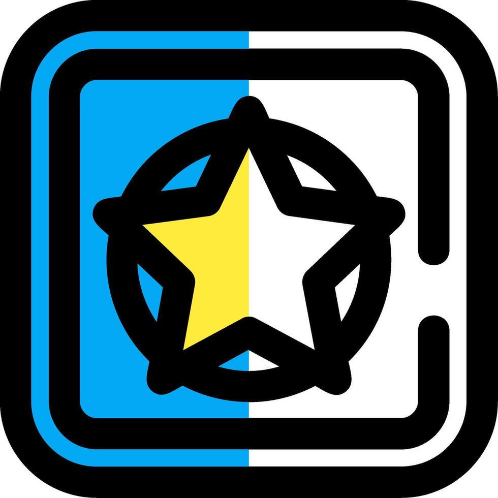 Star Filled Half Cut Icon vector