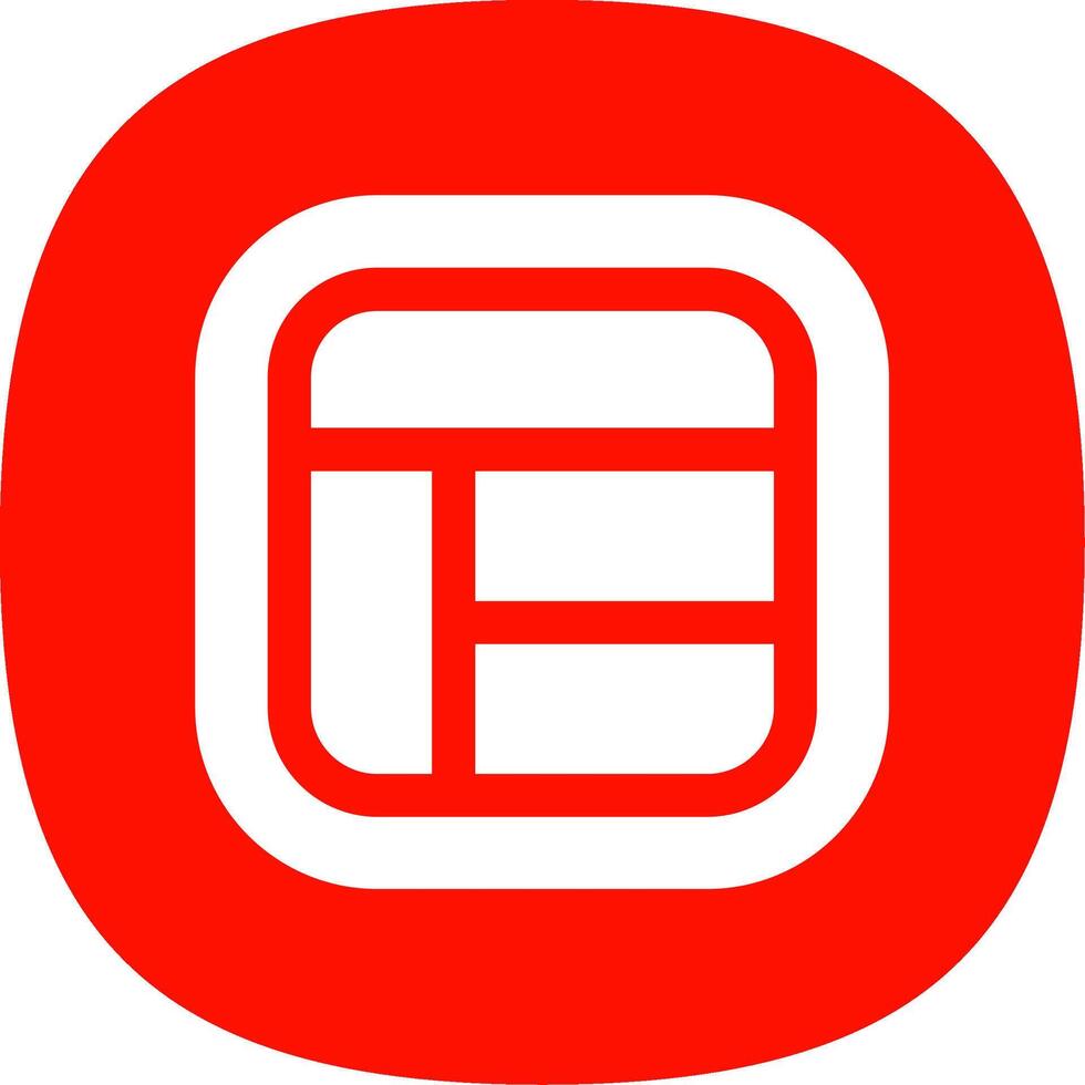 Layout Glyph Curve Icon vector