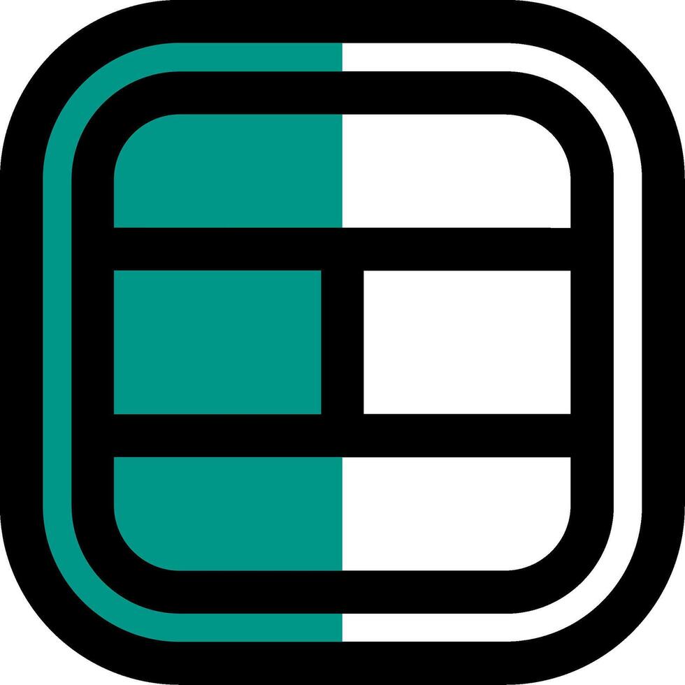 Layout Filled Half Cut Icon vector