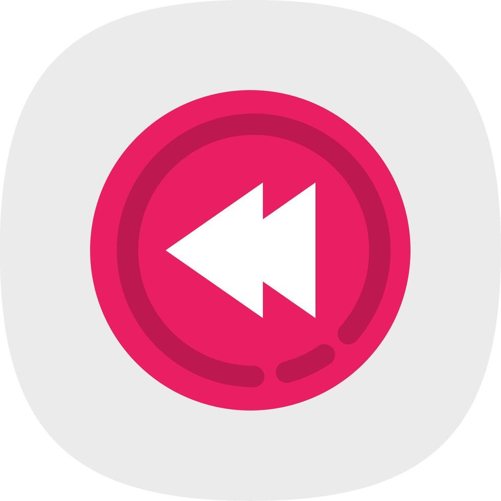 Rewind Flat Curve Icon vector
