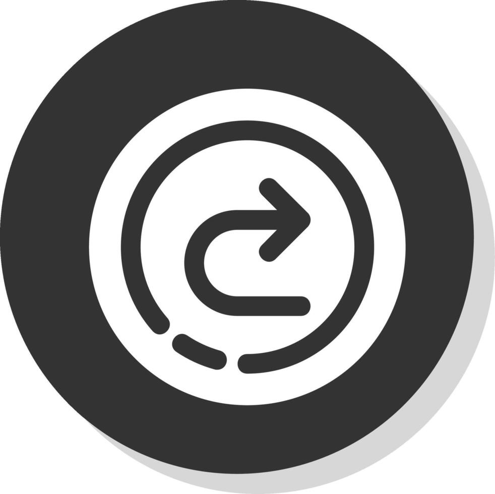 Forward Glyph Grey Circle Icon vector