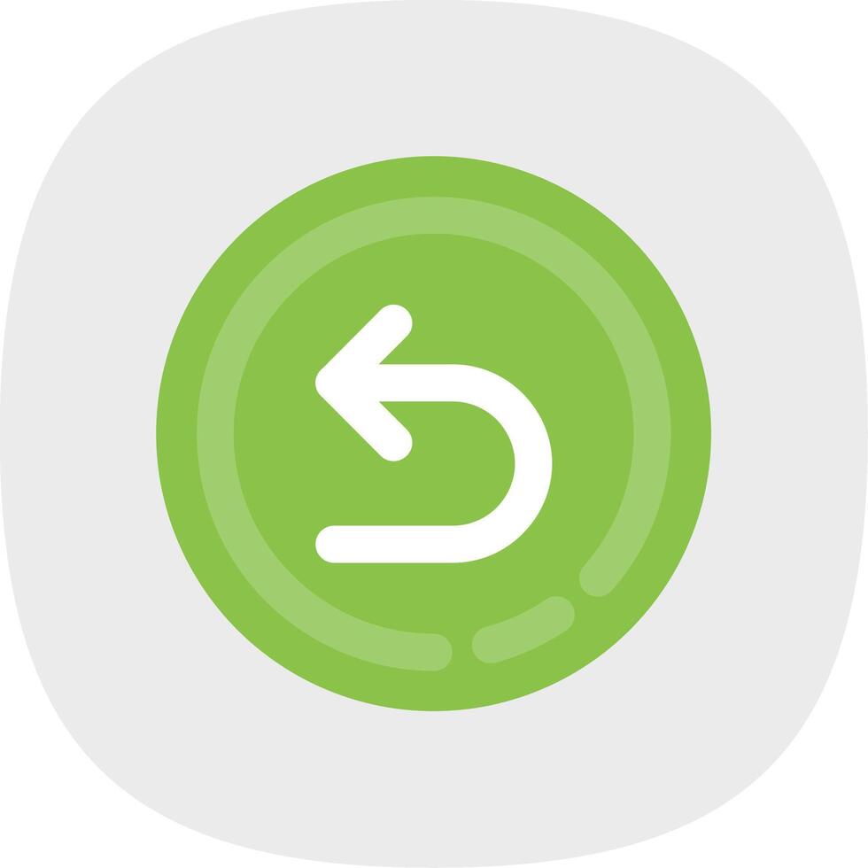 Back Flat Curve Icon vector