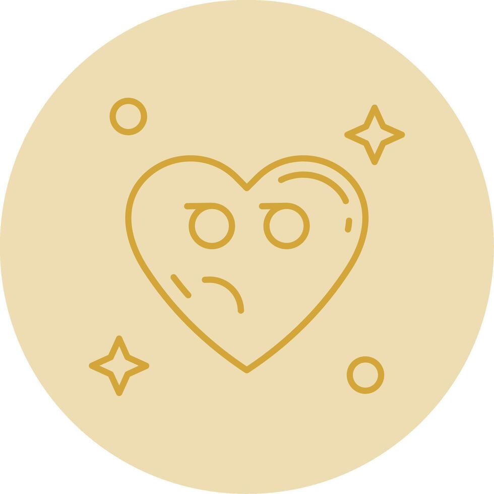 Suspicious Line Yellow Circle Icon vector