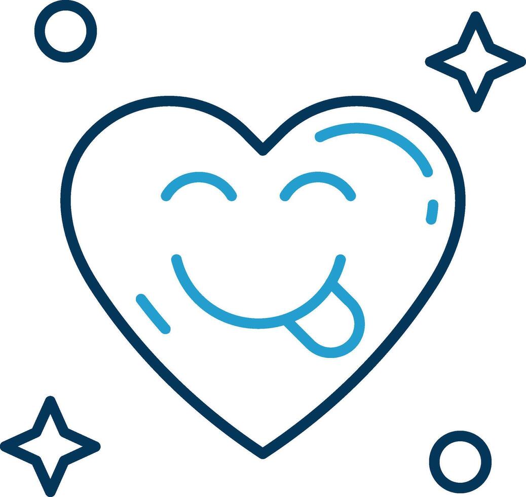 Tongue Line Blue Two Color Icon vector