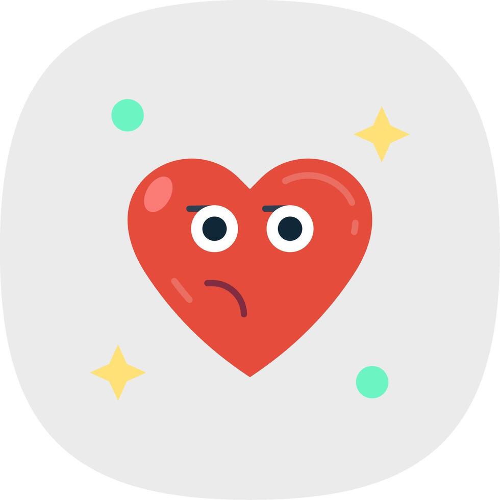Suspicious Flat Curve Icon vector