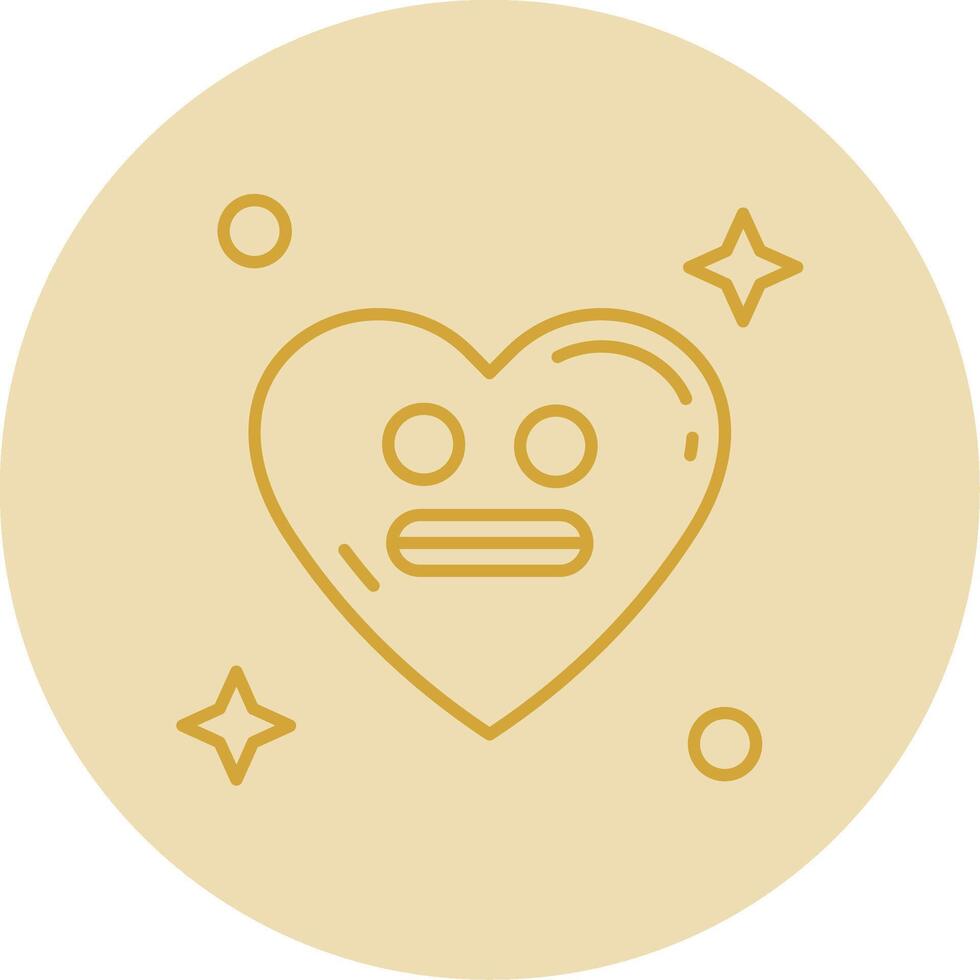 Shocked Line Yellow Circle Icon vector