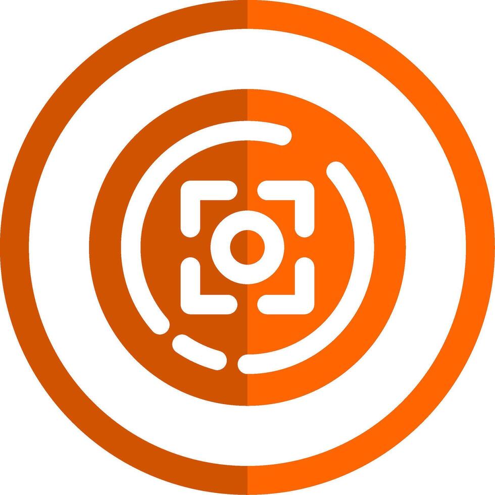 Focus Glyph Orange Circle Icon vector