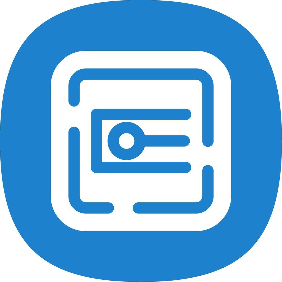 Endpoint Glyph Curve Icon vector