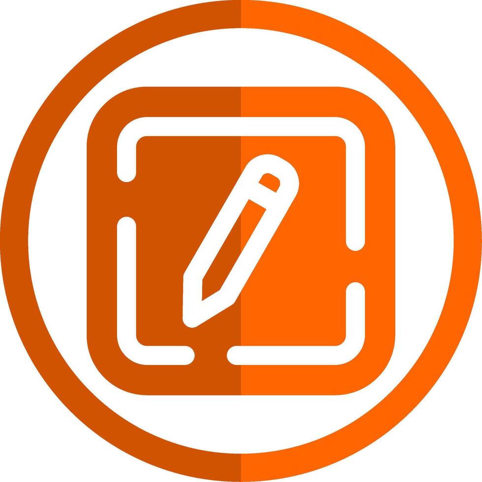 Edit Glyph Orange Circle Icon vector