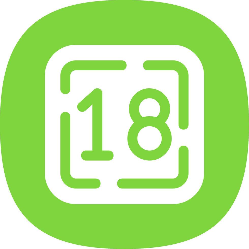 Eighteen Glyph Curve Icon vector