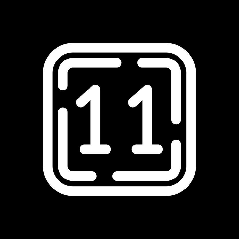 Eleven Line Inverted Icon vector