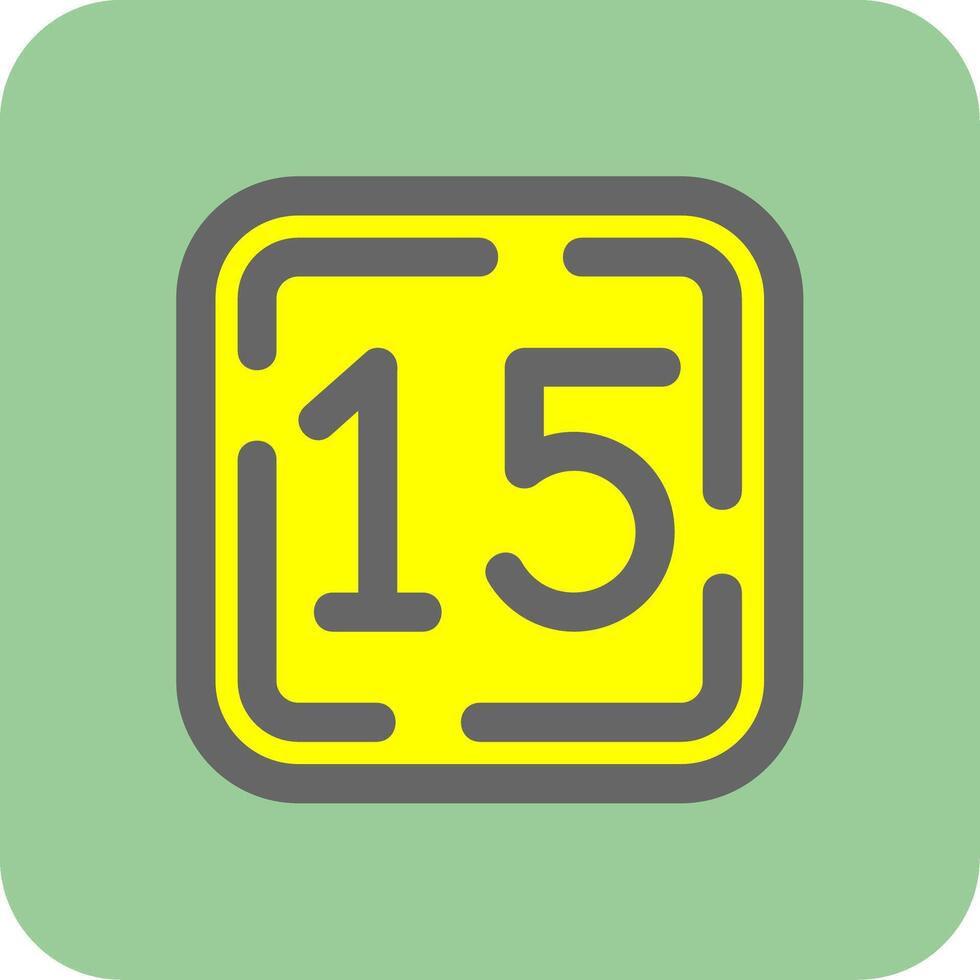 Fifteen Filled Yellow Icon vector