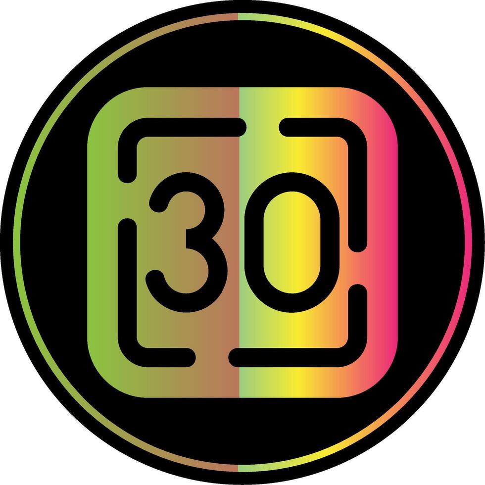Thirty Glyph Due Color Icon vector