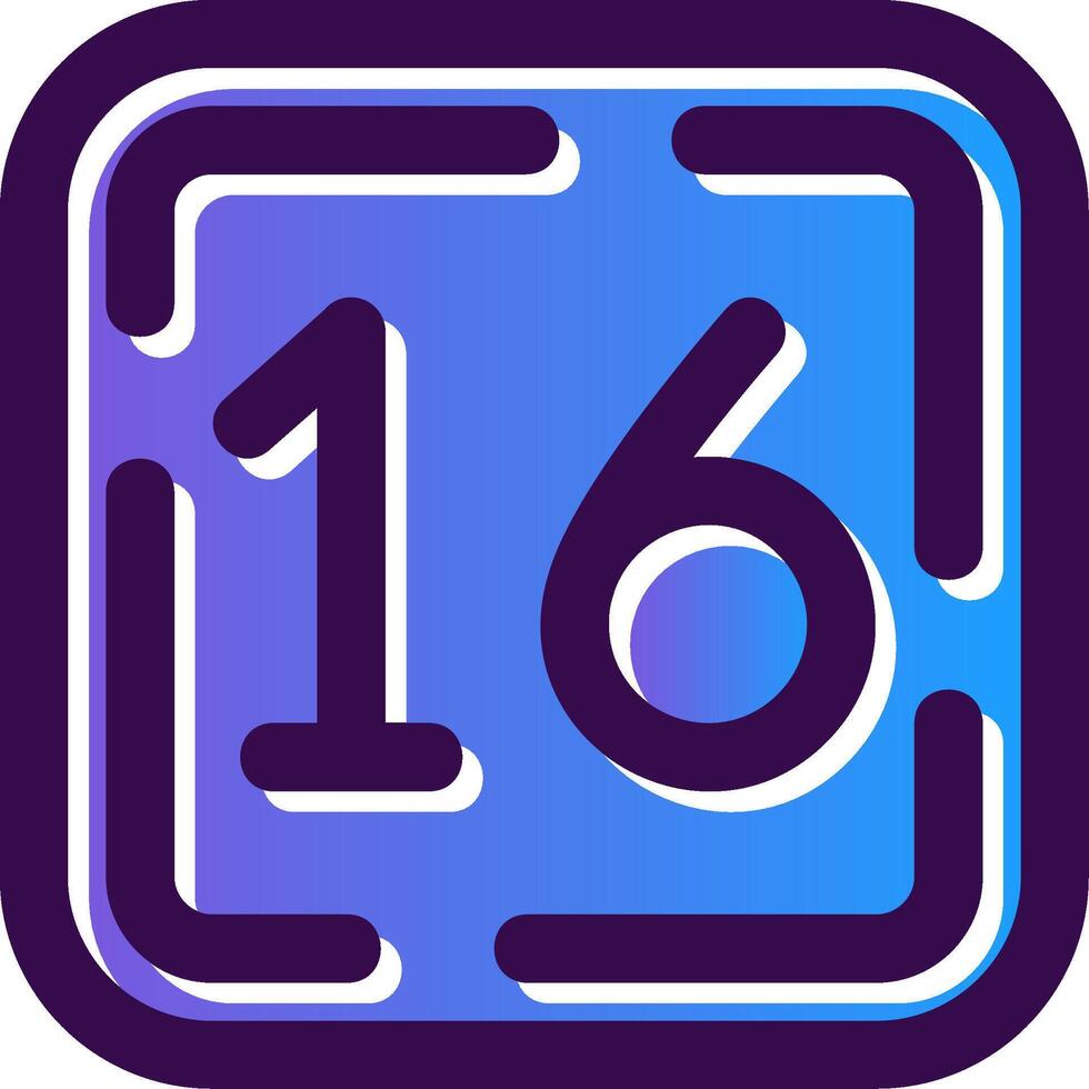 Sixteen Gradient Filled Icon vector