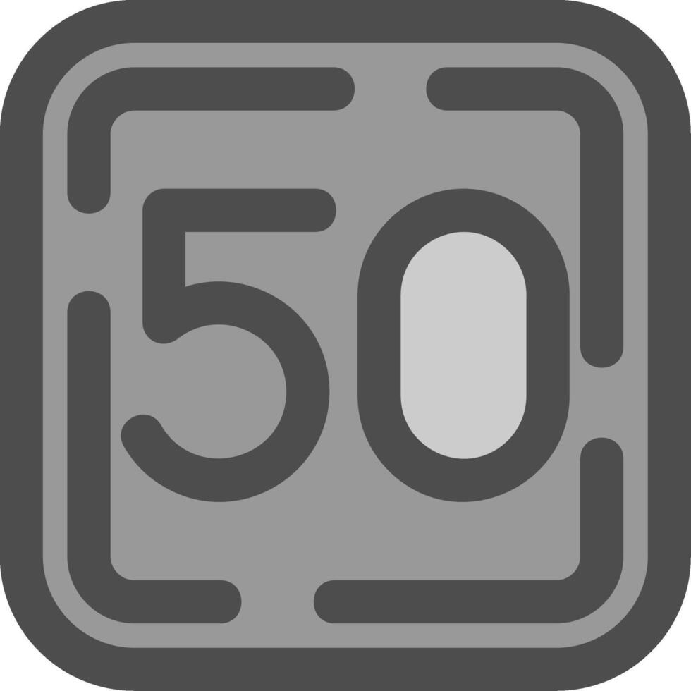 Fifty Line Filled Greyscale Icon vector