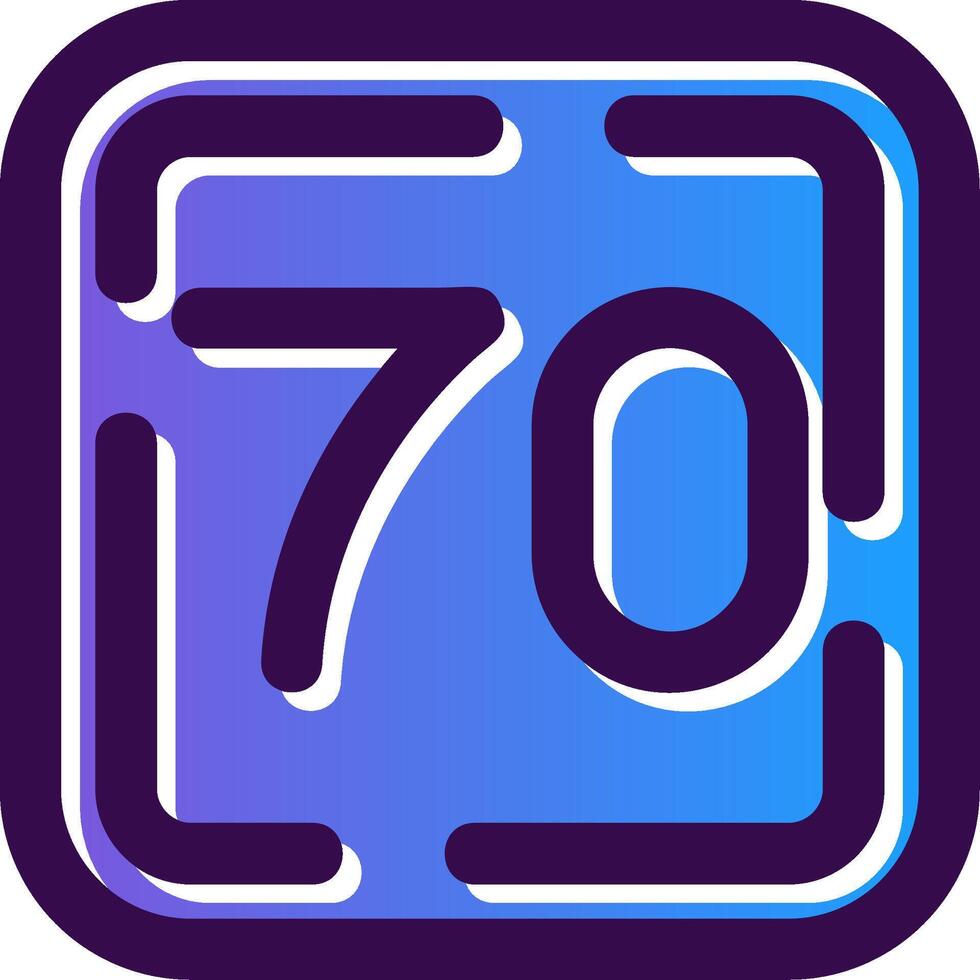 Seventy Gradient Filled Icon vector