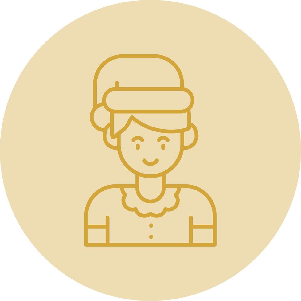 Boy Line Yellow Circle Icon vector