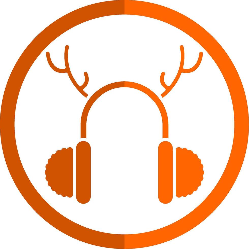 Earmuffs Glyph Orange Circle Icon vector